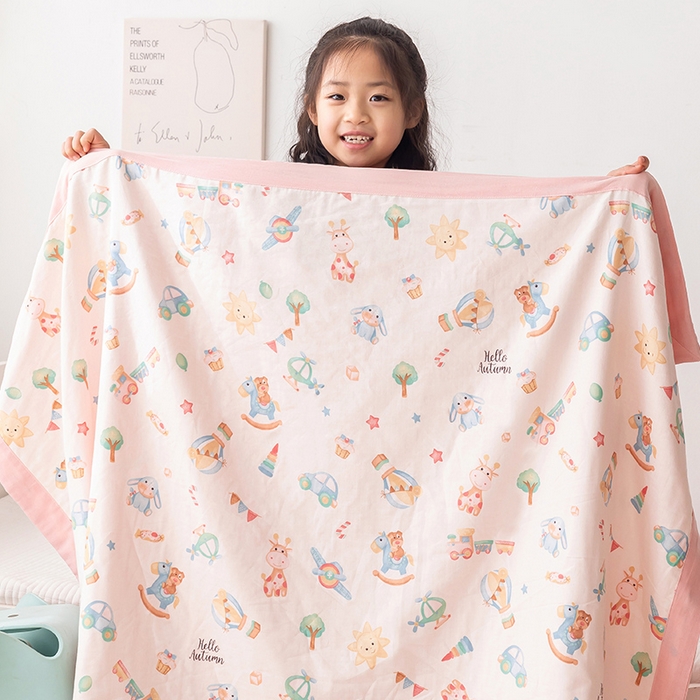 91家纺网 家纺一手货源 找家纺 嗨生活 2026新款7A抗菌全棉纱布夏被儿童夏被幼儿园夏被夏被毯 玩具屋