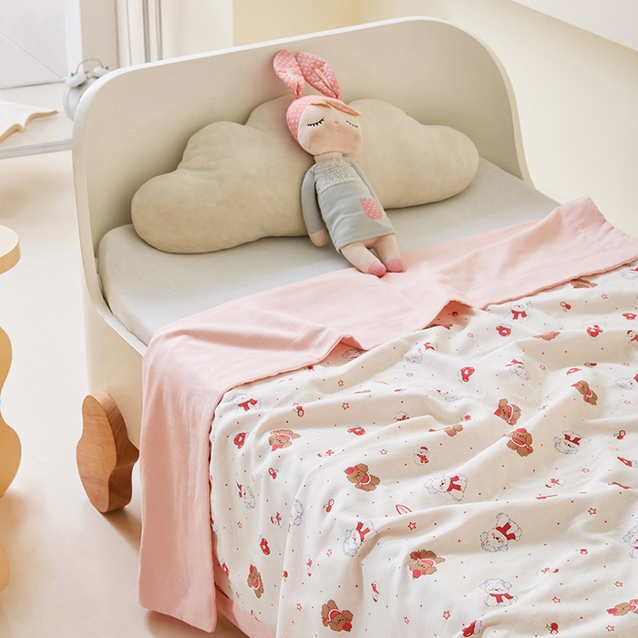 91家纺网 家纺一手货源 找家纺 嗨生活 2026新款7A抗菌全棉纱布夏被儿童夏被幼儿园夏被夏被毯 奶牛小狗