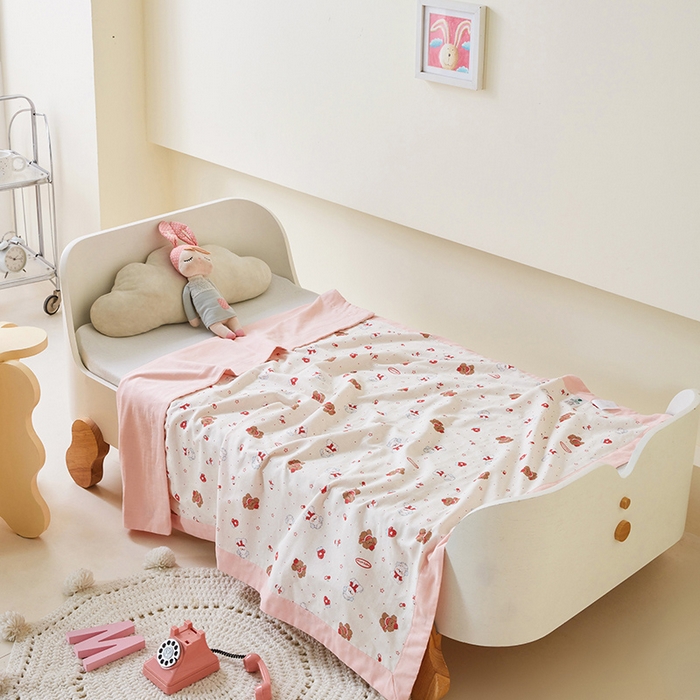 91家纺网 家纺一手货源 找家纺 嗨生活 2026新款7A抗菌全棉纱布夏被儿童夏被幼儿园夏被夏被毯 奶牛小狗