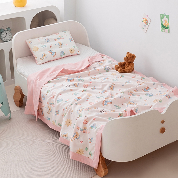 91家纺网 家纺一手货源 找家纺 嗨生活 2026新款7A抗菌全棉纱布夏被儿童夏被幼儿园夏被夏被毯 玩具屋