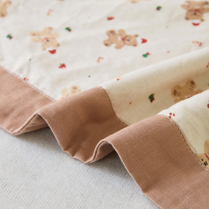 91家纺网 家纺一手货源 找家纺 嗨生活 2026新款7A抗菌全棉纱布夏被儿童夏被幼儿园夏被夏被毯 呆萌小熊