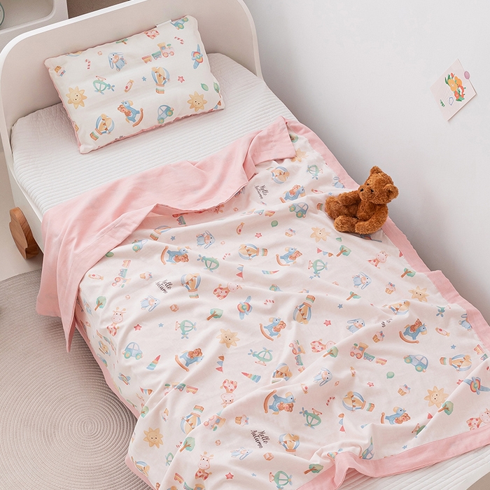 91家纺网 家纺一手货源 找家纺 嗨生活 2026新款7A抗菌全棉纱布夏被儿童夏被幼儿园夏被夏被毯 玩具屋