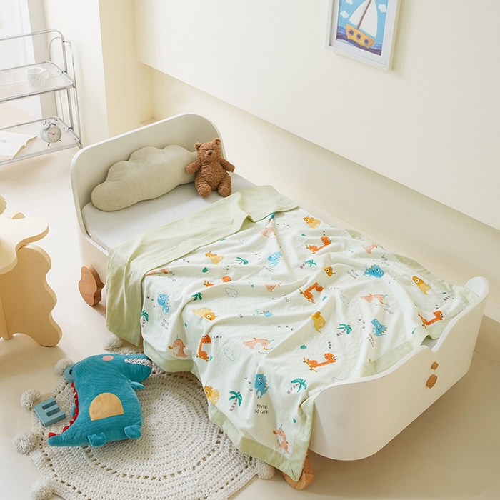 91家纺网 家纺一手货源 找家纺 嗨生活 2026新款7A抗菌全棉纱布夏被儿童夏被幼儿园夏被夏被毯 恐龙世纪