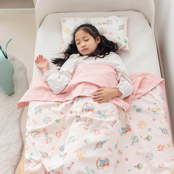 嗨生活 2026新款7A抗菌全棉纱布夏被儿童夏被幼儿园夏被夏被毯 玩具屋