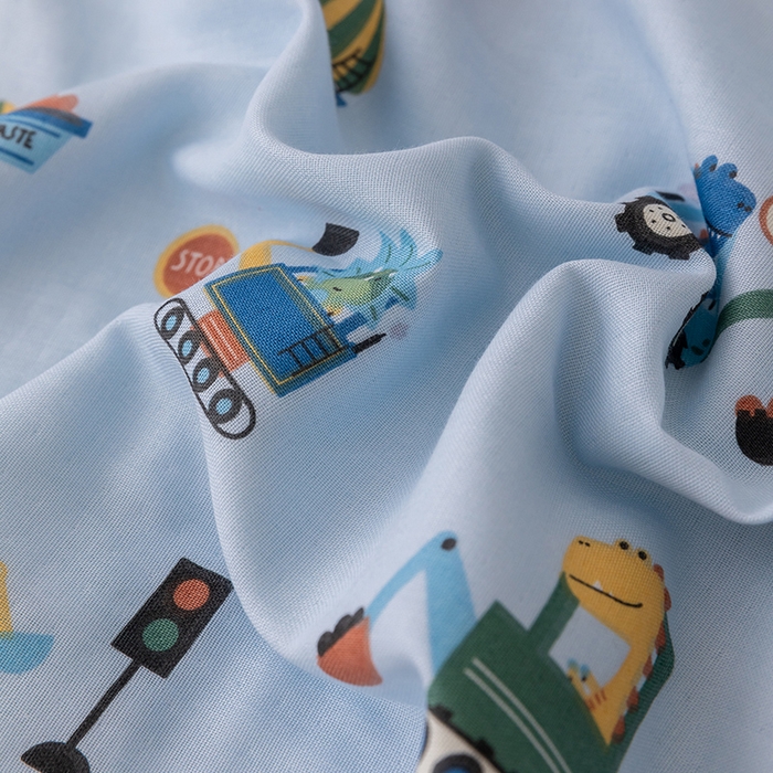 91家纺网 家纺一手货源 找家纺 嗨生活 2026新款7A抗菌全棉纱布夏被儿童夏被幼儿园夏被夏被毯 挖机恐龙