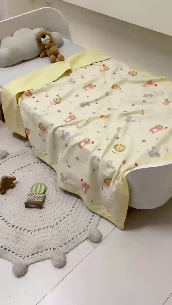 91家纺网 家纺一手货源 找家纺 嗨生活 2026新款7A抗菌全棉纱布夏被儿童夏被幼儿园夏被夏被毯 狮子王国