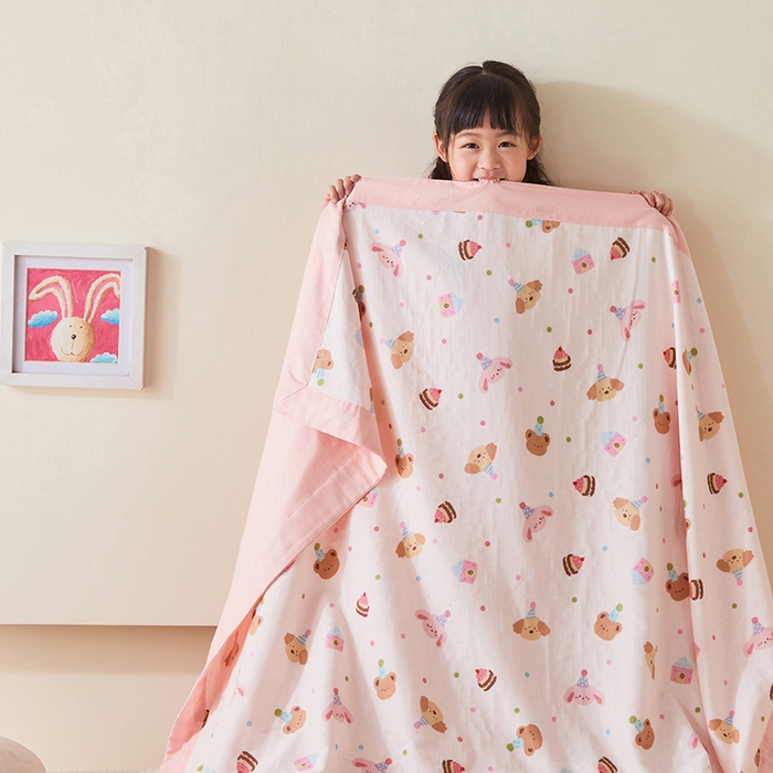 91家纺网 家纺一手货源 找家纺 嗨生活 2026新款7A抗菌全棉纱布夏被儿童夏被幼儿园夏被夏被毯 欢乐时光