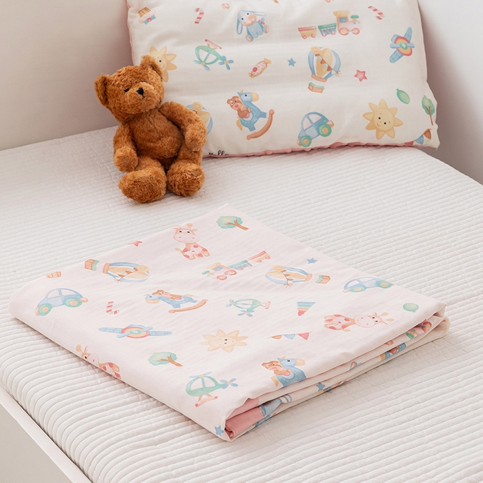 91家纺网 家纺一手货源 找家纺 嗨生活 2026新款7A抗菌全棉纱布夏被儿童夏被幼儿园夏被夏被毯 玩具屋