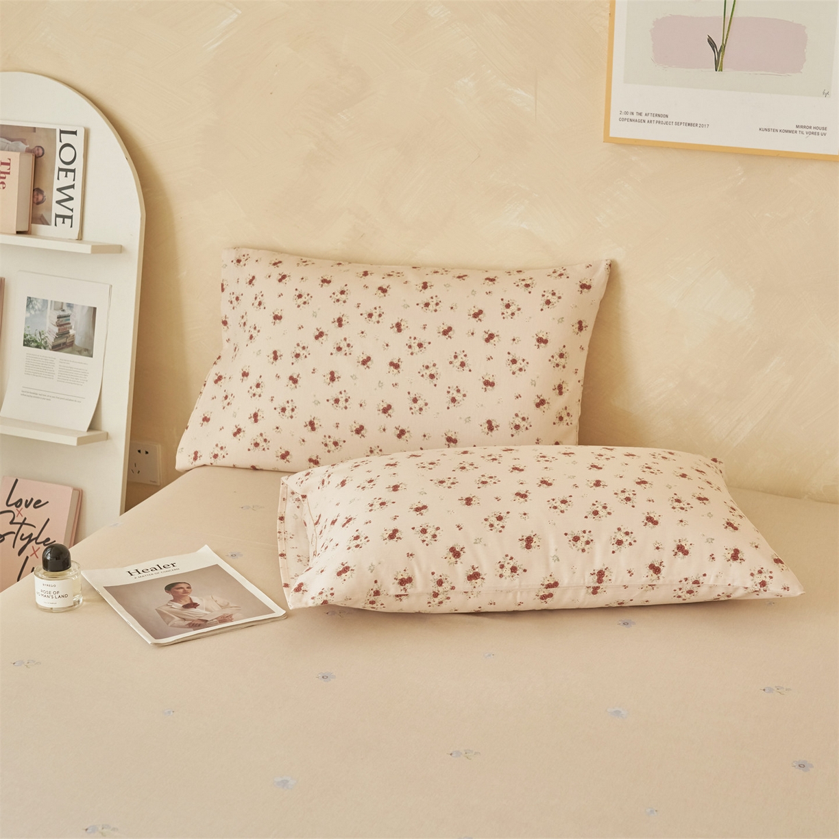 91家纺网 家纺一手货源 找家纺 恬思语家纺 2026春夏新款里外全棉印花棉花夏被空调被夏凉被夏被四件套 薇薇安-粉