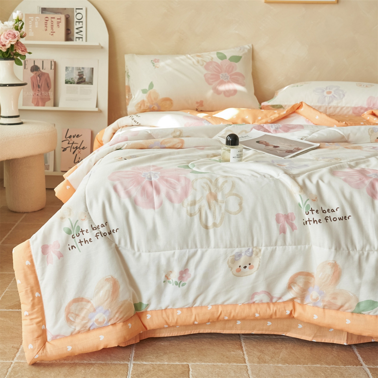 91家纺网 家纺一手货源 找家纺 恬思语家纺 2026春夏新款里外全棉印花棉花夏被空调被夏凉被夏被四件套 阳光甜心