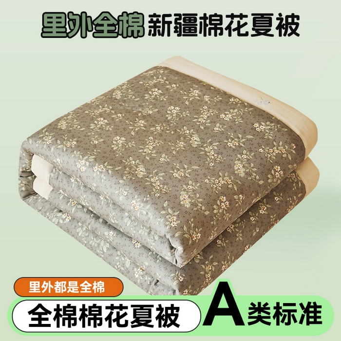 91家纺网 家纺一手货源 找家纺 恬思语家纺 2026春夏新款里外全棉印花棉花夏被空调被夏凉被夏被四件套 艺花坊