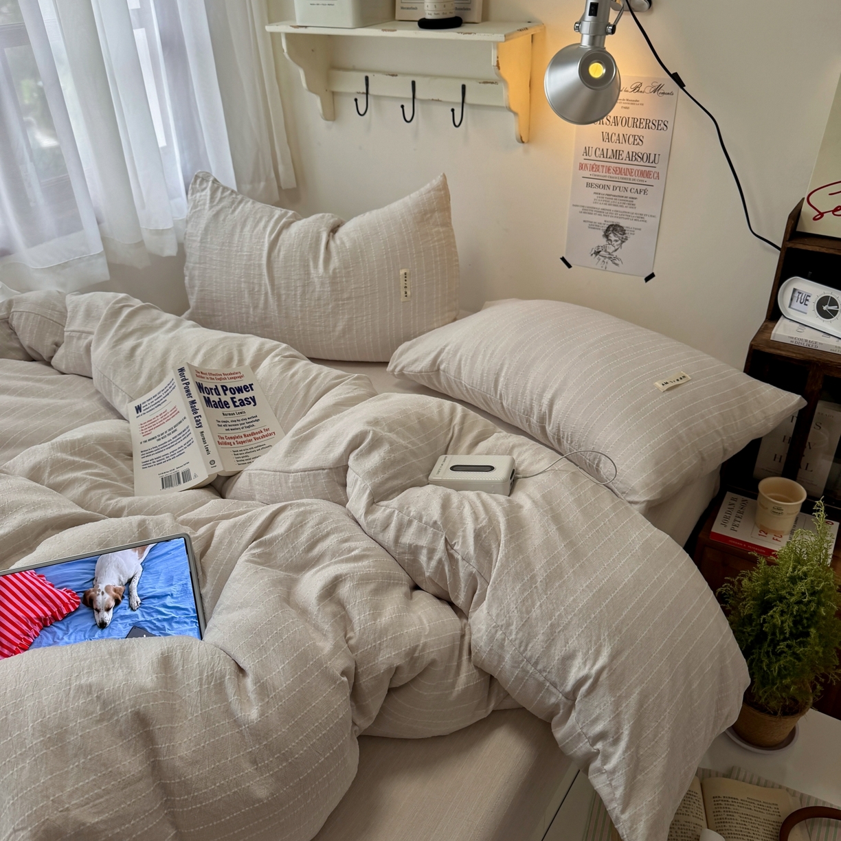 91家纺网 家纺一手货源 找家纺 阿曼达 2026新款简约素色亚麻风纯色无印四件套素然-场景二 素然-卡其