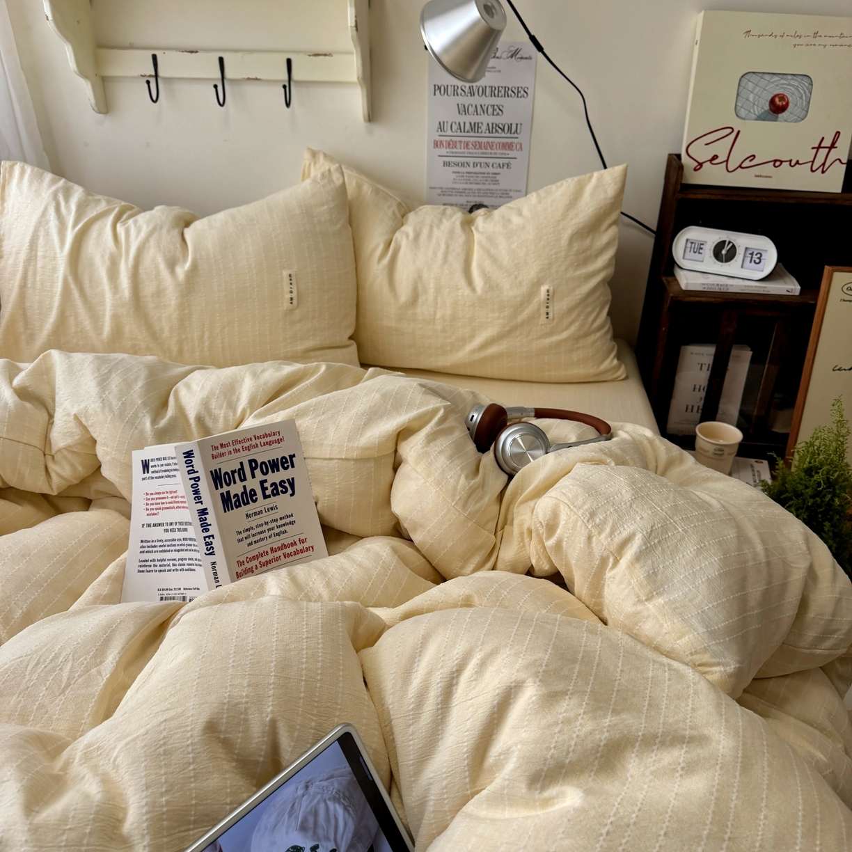 91家纺网 家纺一手货源 找家纺 阿曼达 2026新款简约素色亚麻风纯色无印四件套素然-场景二 素然-米王