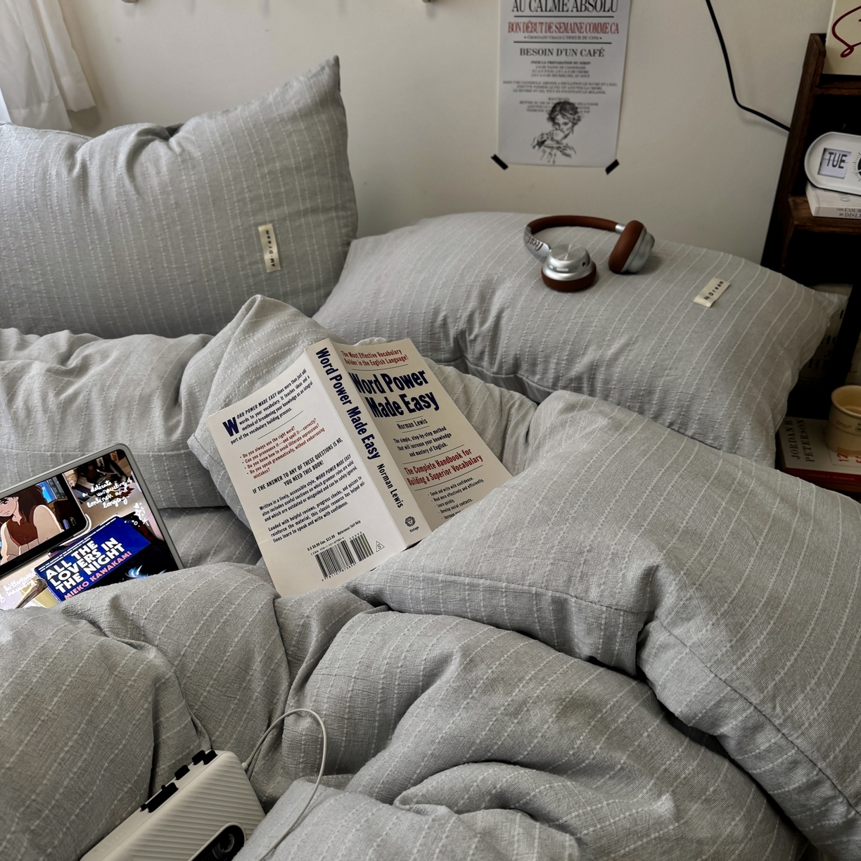 91家纺网 家纺一手货源 找家纺 阿曼达 2026新款简约素色亚麻风纯色无印四件套素然-场景二 素然-浅灰