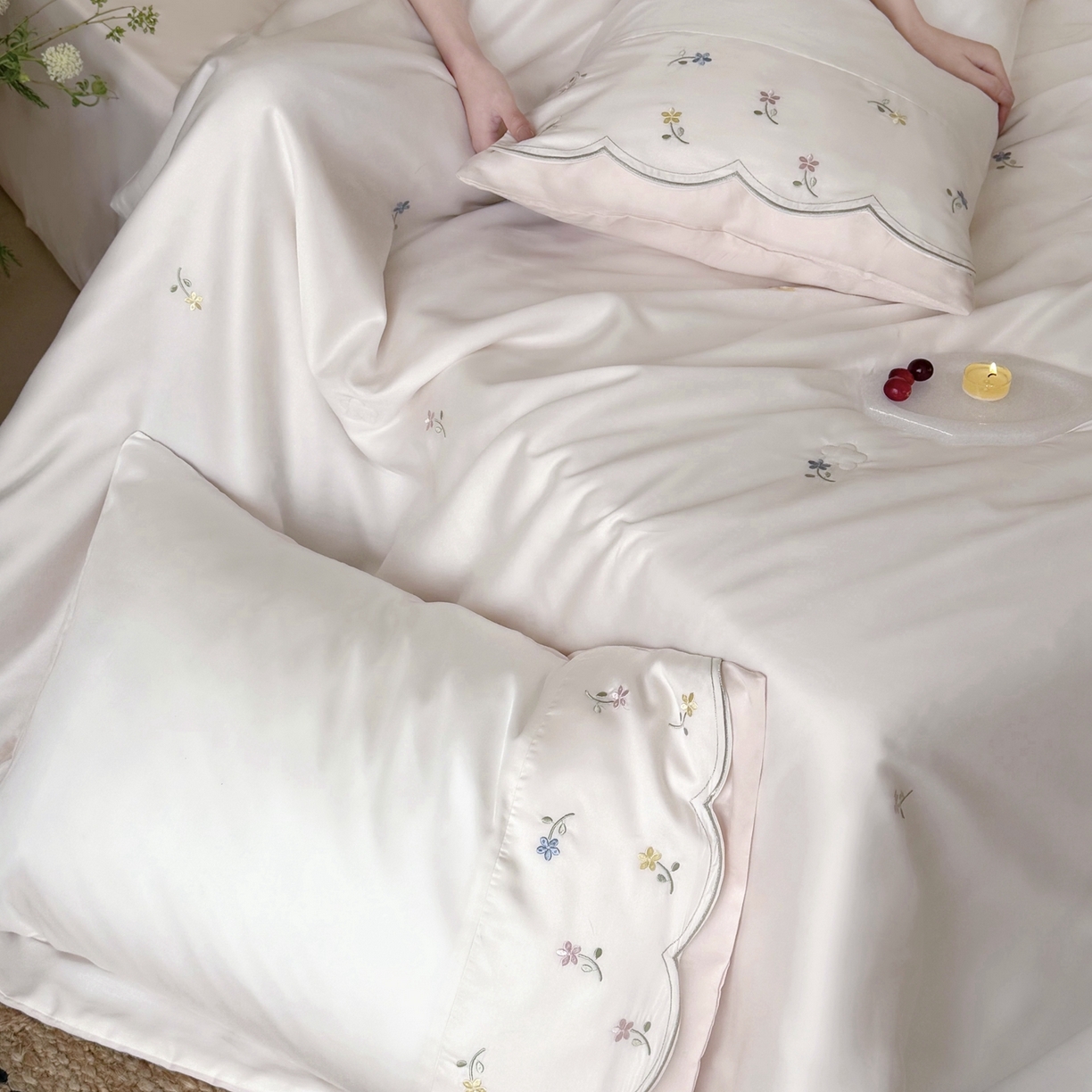 91家纺网 家纺一手货源 找家纺 鹿班家居 2026新款天丝刺绣夏被夏凉被空调被-椿见（标准会员-20元） 椿见-粉色