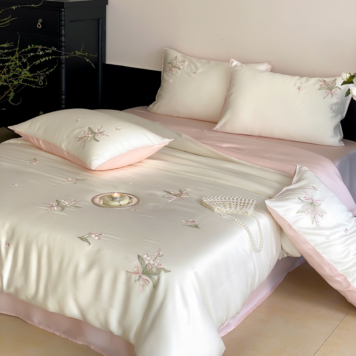 91家纺网 家纺一手货源 找家纺 （总）云栖家居 2026款60支兰精天丝四件套-小香玲