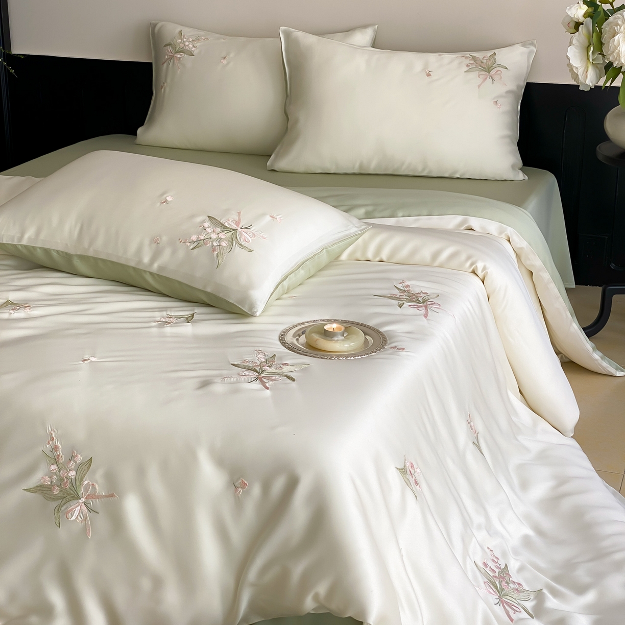 91家纺网 家纺一手货源 找家纺 （总）云栖家居 2026款60支兰精天丝四件套-小香玲