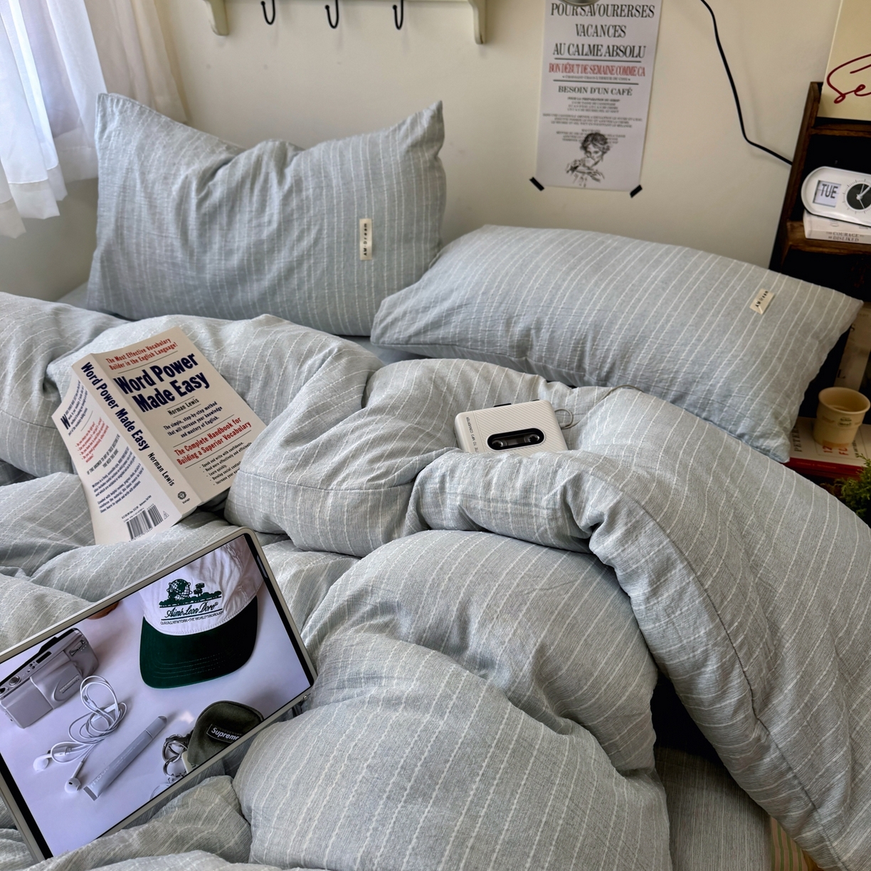 91家纺网 家纺一手货源 找家纺 阿曼达 2026新款简约素色亚麻风纯色无印四件套素然-场景二 素然-中兰