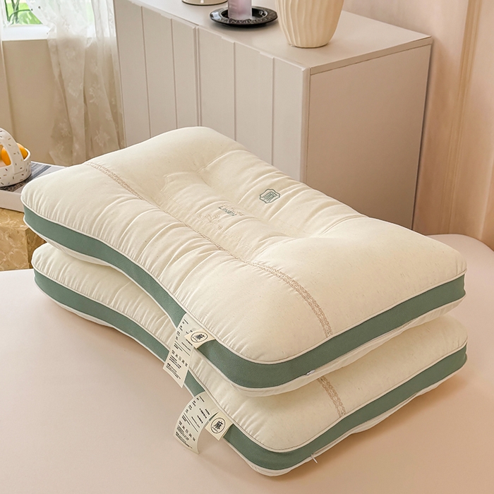 91家纺网 家纺一手货源 找家纺 仁宇枕业 2026新款圆角麻定型中低枕头枕芯 圆角麻定型低枕-绿色