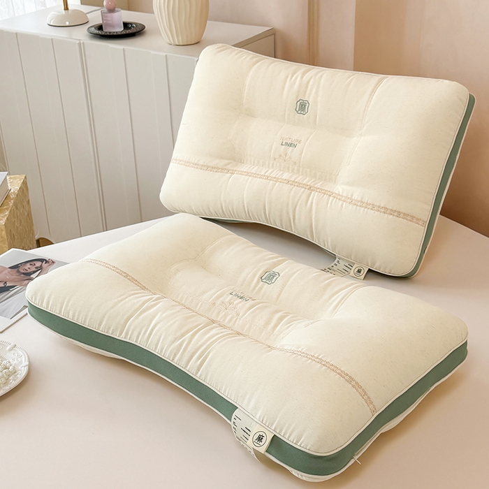 91家纺网 家纺一手货源 找家纺 仁宇枕业 2026新款圆角麻定型中低枕头枕芯 圆角麻定型低枕-绿色