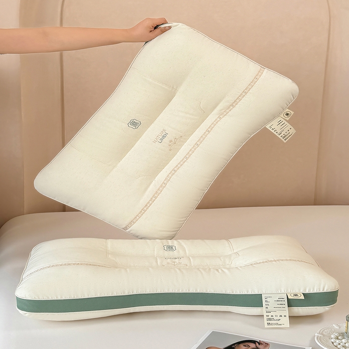 91家纺网 家纺一手货源 找家纺 仁宇枕业 2026新款圆角麻定型中低枕头枕芯 圆角麻定型低枕-绿色