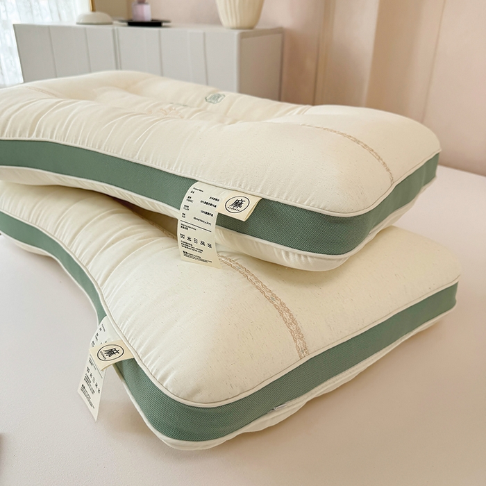 91家纺网 家纺一手货源 找家纺 仁宇枕业 2026新款圆角麻定型中低枕头枕芯 圆角麻定型低枕-绿色