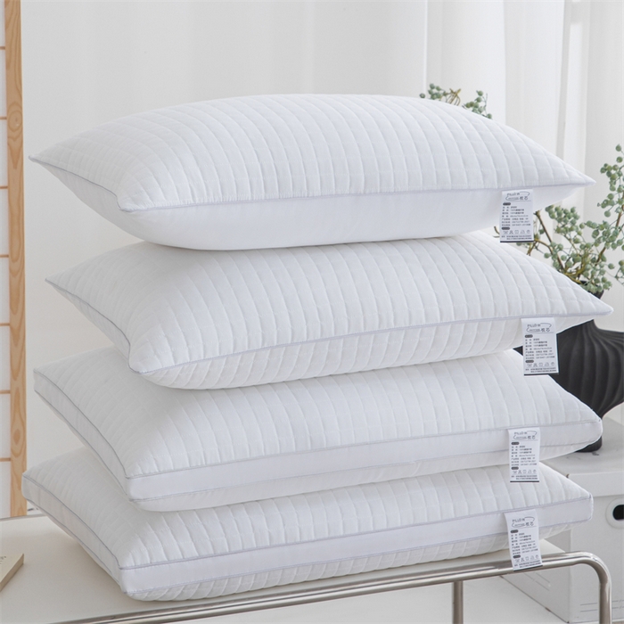 91家纺网 家纺一手货源 找家纺 仁宇枕业 2026新款简约跑量实惠款绗绣四方格单边双边舒适枕头枕芯 简约格子舒适枕-白色