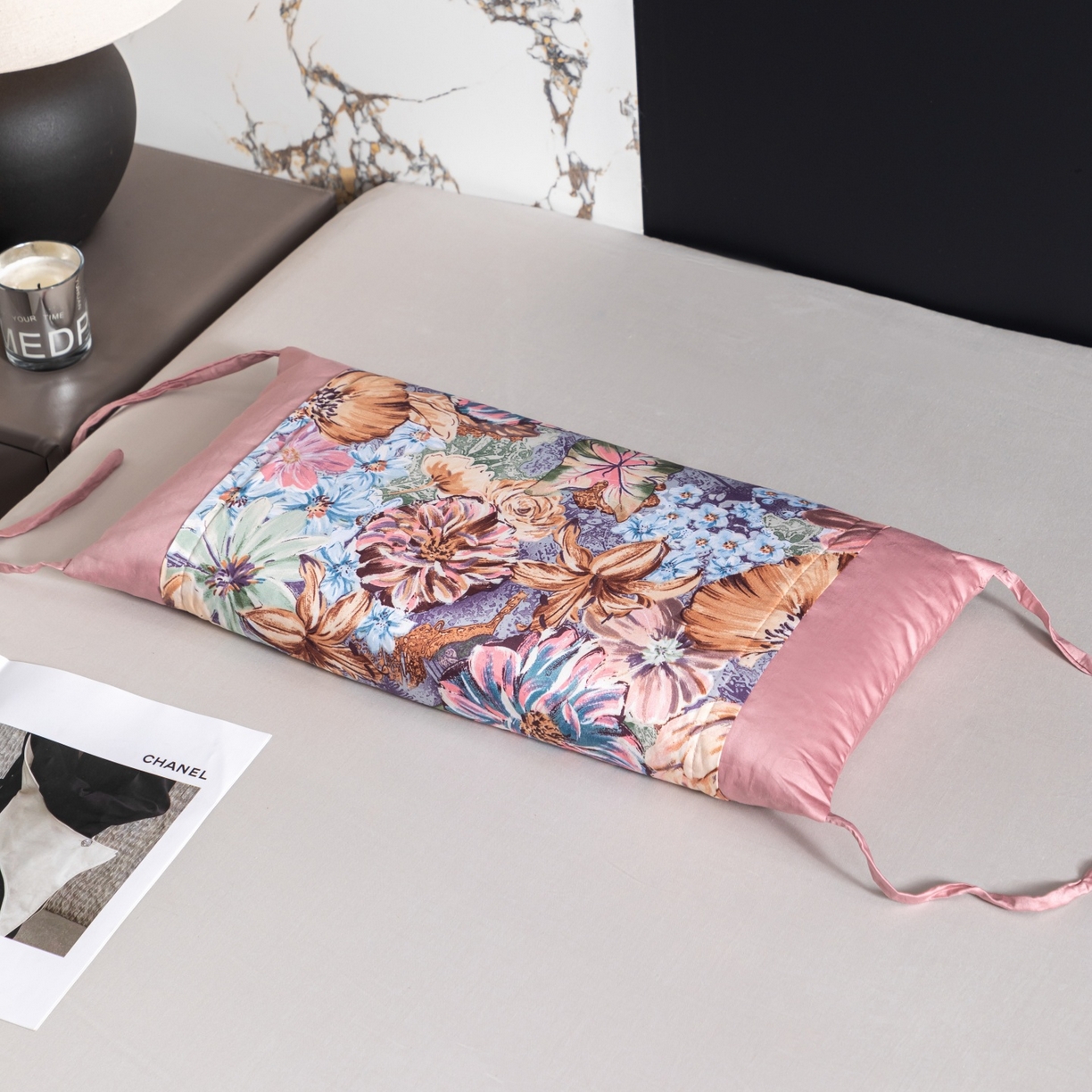 91家纺网 家纺一手货源 找家纺 仁宇枕业 2026新款新品全棉长绒棉花开富贵系列全荞麦枕头枕芯 花开富贵系列荞麦枕-粉色大芍药