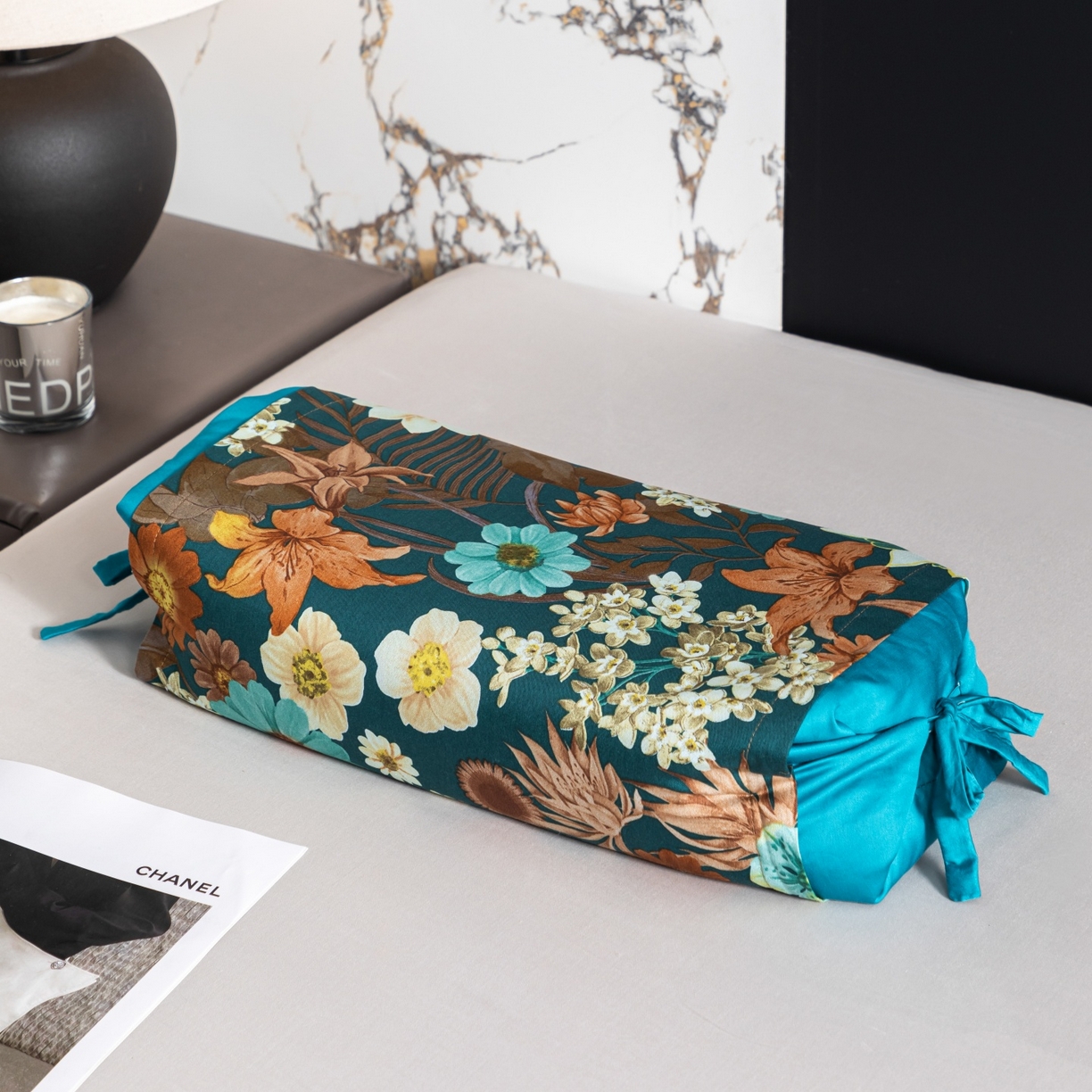 仁宇枕业 2026新款新品全棉长绒棉花开富贵系列全荞麦枕头枕芯 花开富贵系列荞麦枕-蓝色百合