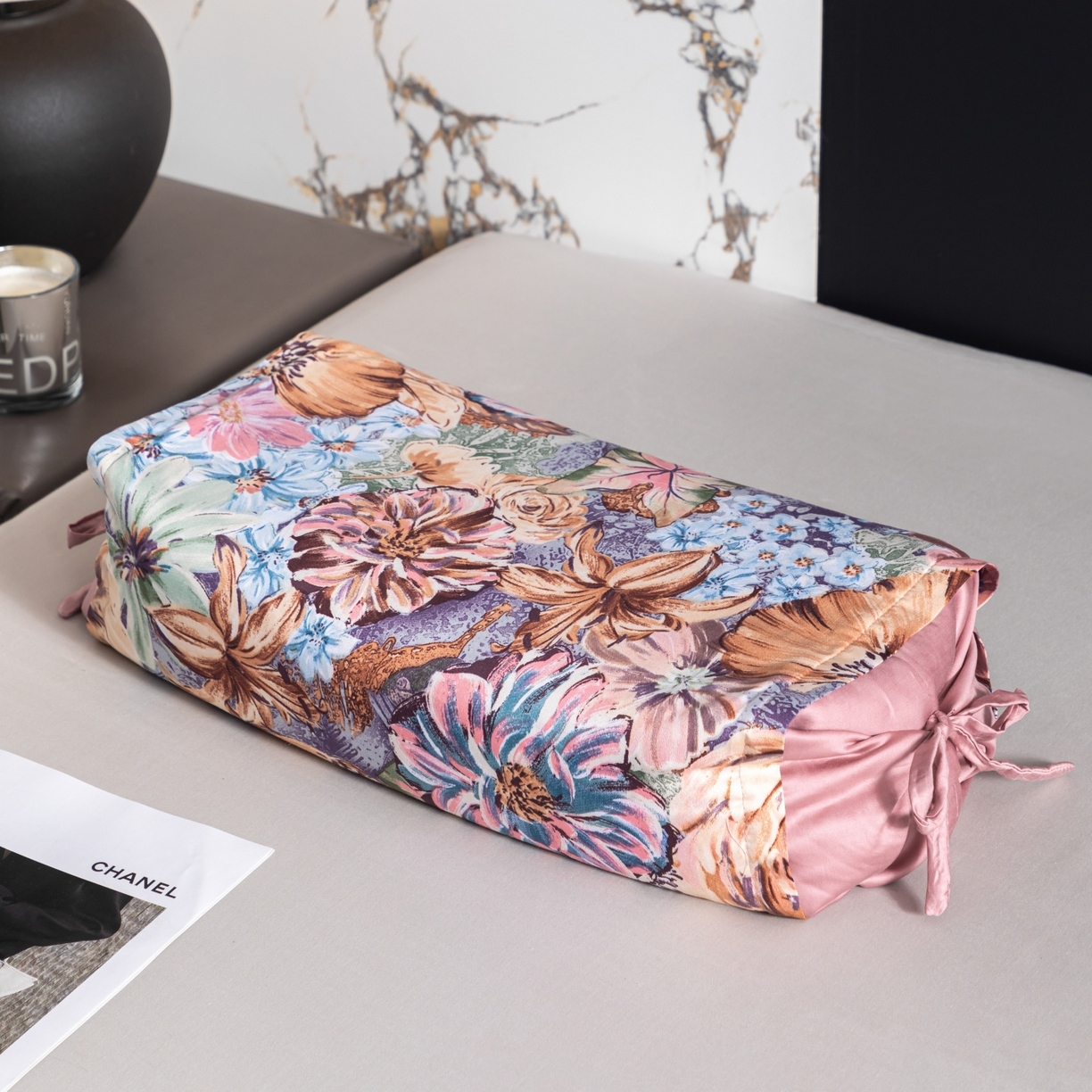 仁宇枕业 2026新款新品全棉长绒棉花开富贵系列全荞麦枕头枕芯 花开富贵系列荞麦枕-粉色大芍药