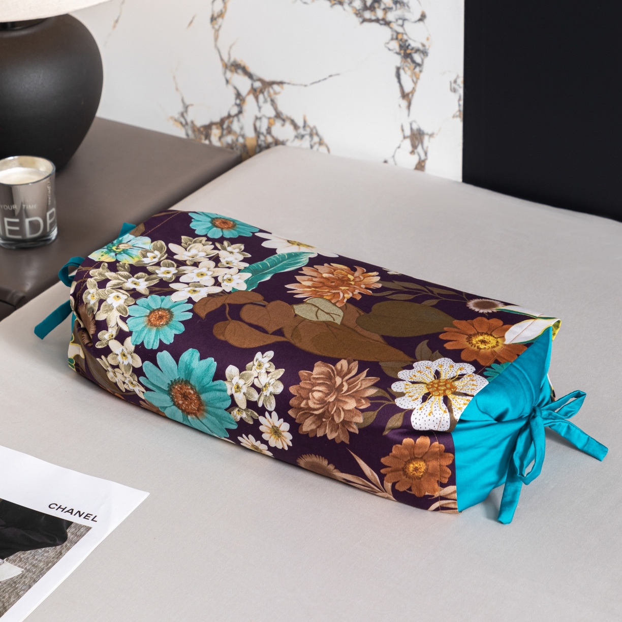 仁宇枕业 2026新款新品全棉长绒棉花开富贵系列全荞麦枕头枕芯 花开富贵系列荞麦枕-蓝色向日葵