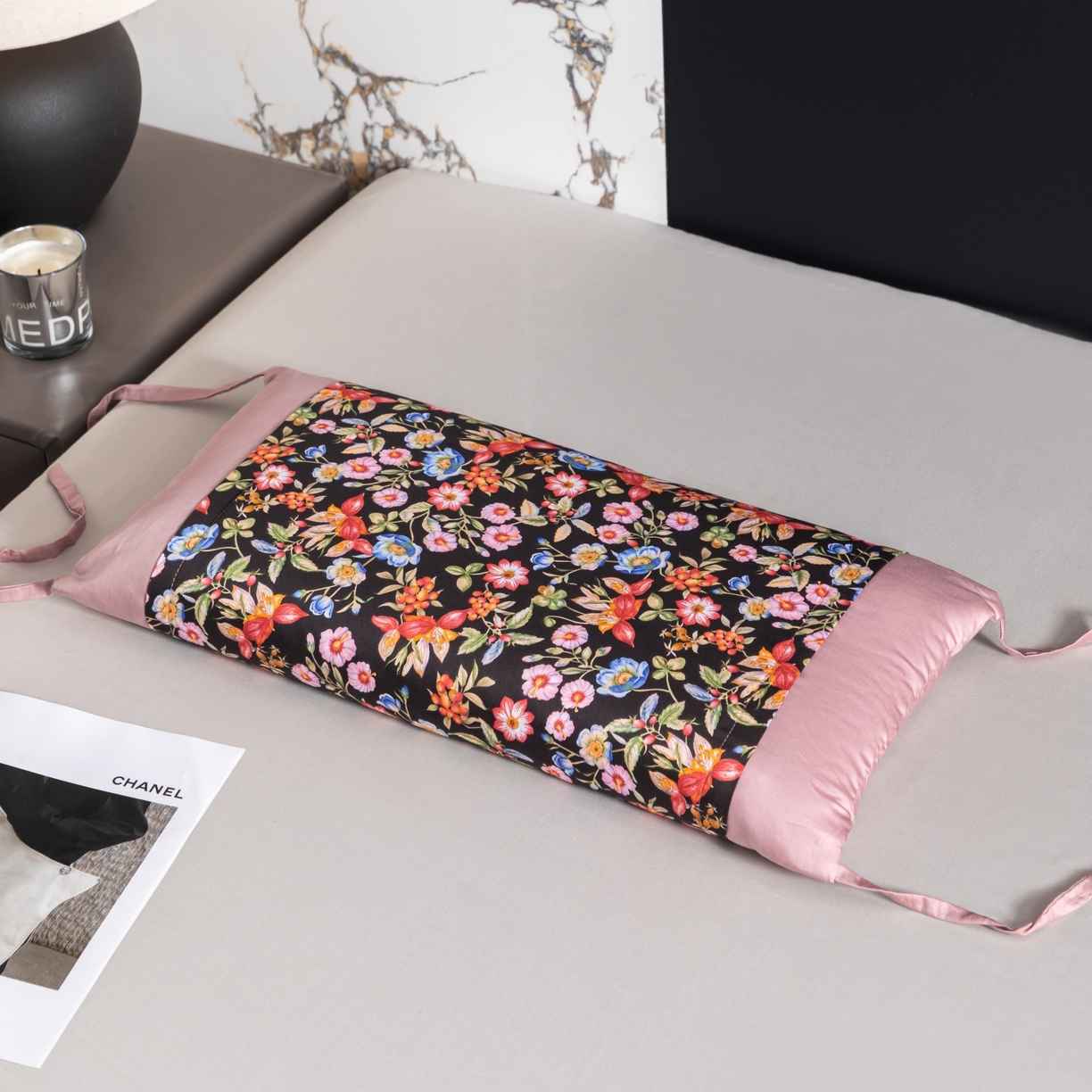 91家纺网 家纺一手货源 找家纺 仁宇枕业 2026新款新品全棉长绒棉花开富贵系列全荞麦枕头枕芯 花开富贵系列荞麦枕-粉色芝麻花