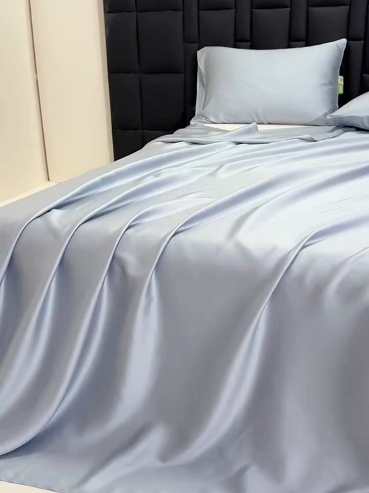 91家纺网 家纺一手货源 找家纺 眠博士 60S莱赛尔天丝纯色床单单品床单单件 60S天丝床单-黄昏蓝