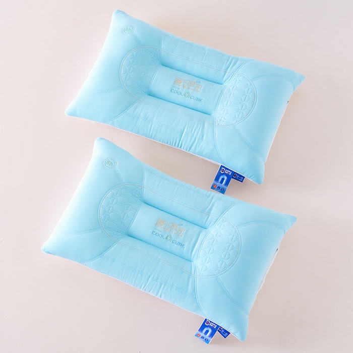 91家纺网 家纺一手货源 找家纺 仁宇枕业 2026新款夏季冰凉清凉护颈枕头睡个良方定型中低枕头枕芯 清凉一夏睡个良方枕-蓝色