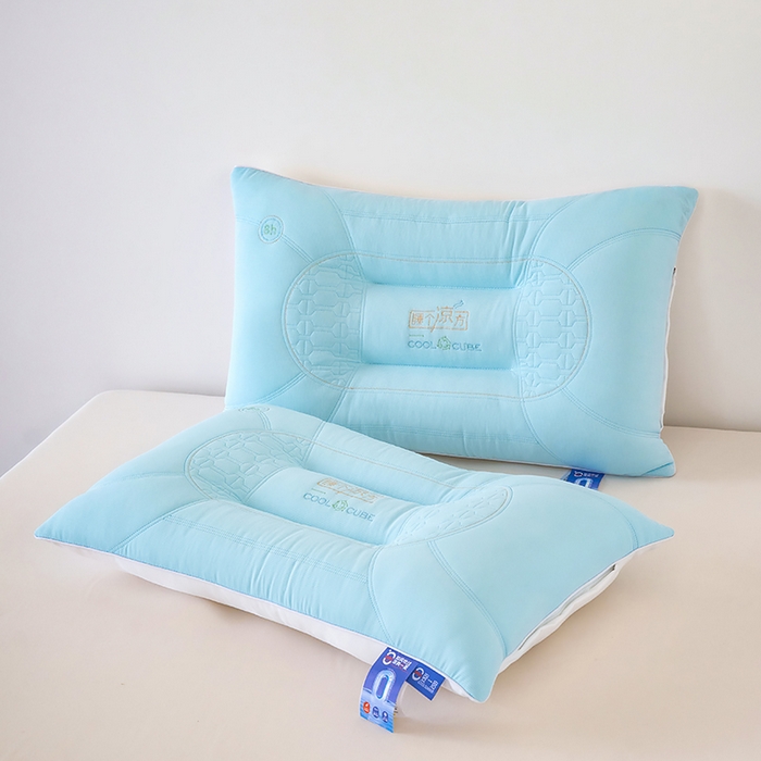 仁宇枕业 2026新款夏季冰凉清凉护颈枕头睡个良方定型中低枕头枕芯 清凉一夏睡个良方枕-蓝色