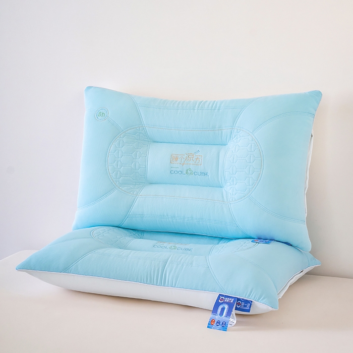 91家纺网 家纺一手货源 找家纺 仁宇枕业 2026新款夏季冰凉清凉护颈枕头睡个良方定型中低枕头枕芯 清凉一夏睡个良方枕-蓝色