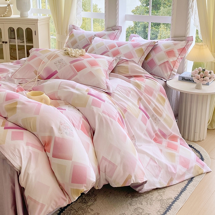 星期三家纺 2026春夏新款铂金全棉纯棉13372印花四件套 布鲁斯-紫