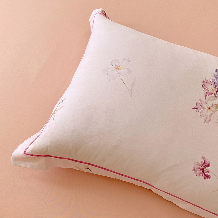 91家纺网 家纺一手货源 找家纺 星期三家纺 2026春夏新款铂金全棉纯棉13372印花四件套 花盈-粉