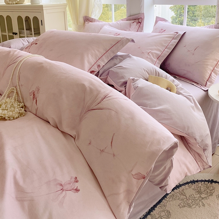 91家纺网 家纺一手货源 找家纺 星期三家纺 2026春夏新款铂金全棉纯棉13372印花四件套 千枝