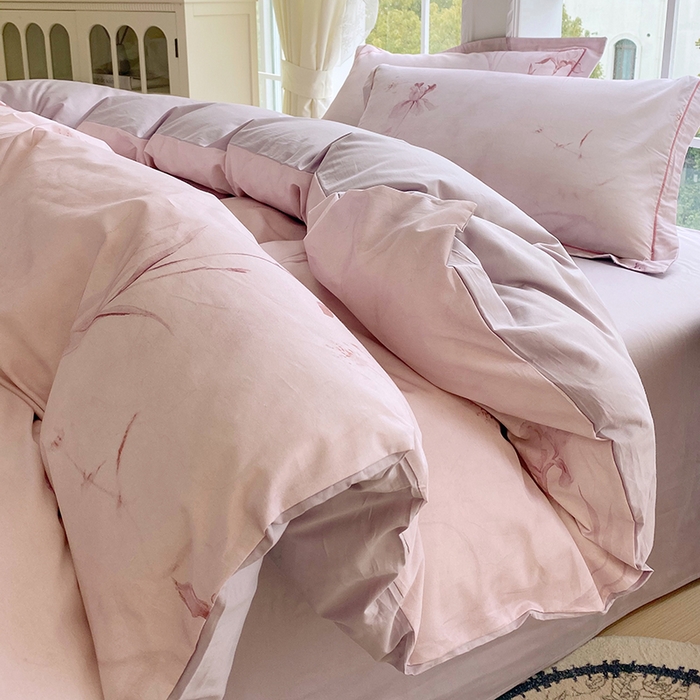 91家纺网 家纺一手货源 找家纺 星期三家纺 2026春夏新款铂金全棉纯棉13372印花四件套 千枝