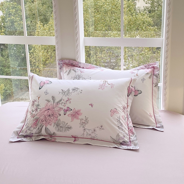 91家纺网 家纺一手货源 找家纺 星期三家纺 2026春夏新款铂金全棉纯棉13372印花四件套 安若-红