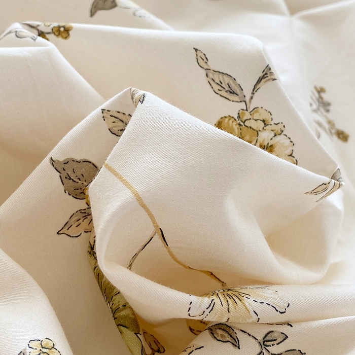 91家纺网 家纺一手货源 找家纺 星期三家纺 2026春夏新款铂金全棉纯棉13372印花四件套 月影-黄