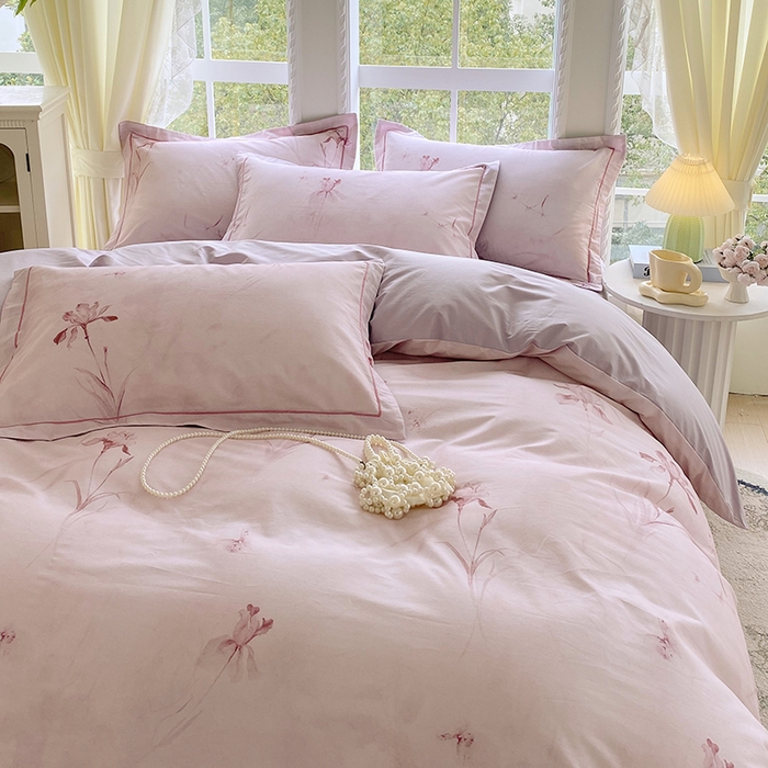 91家纺网 家纺一手货源 找家纺 星期三家纺 2026春夏新款铂金全棉纯棉13372印花四件套 千枝