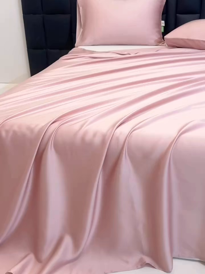 91家纺网 家纺一手货源 找家纺 眠博士 60S莱赛尔天丝纯色床单单品床单单件 60S天丝床单-藕粉
