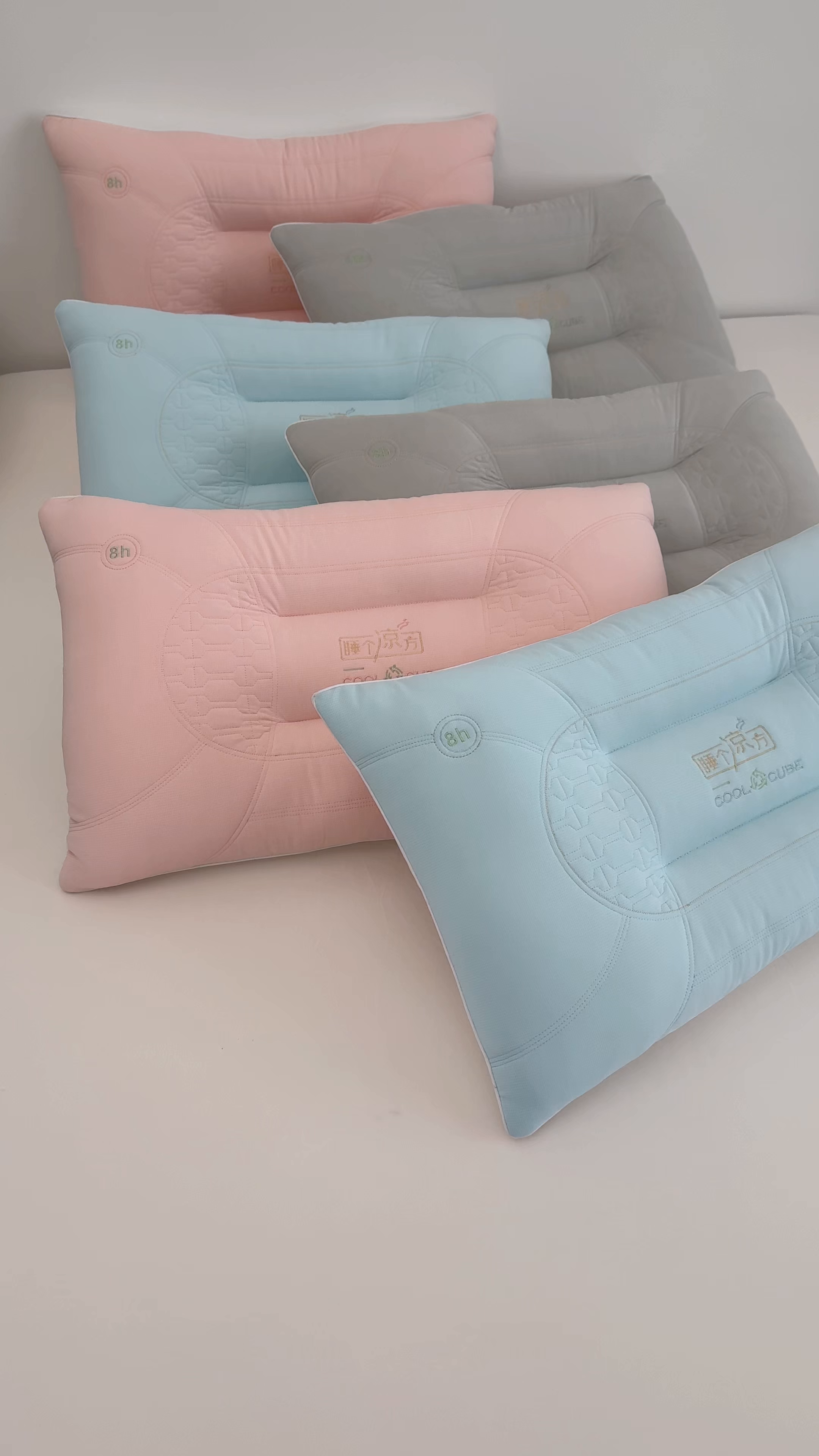 91家纺网 家纺一手货源 找家纺 仁宇枕业 2026新款夏季冰凉清凉护颈枕头睡个良方定型中低枕头枕芯 清凉一夏睡个良方枕-蓝色