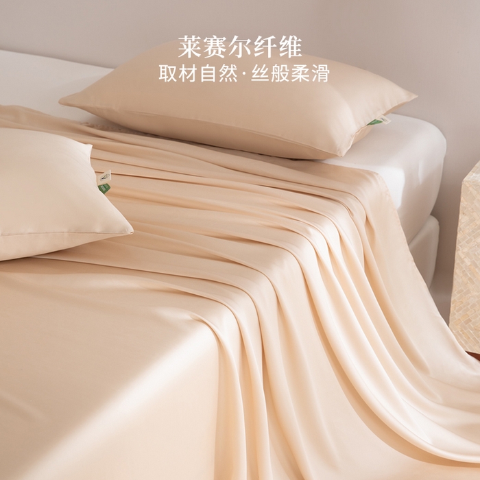 眠博士 60S莱赛尔天丝纯色床单单品床单单件 60S天丝床单-浅茶色