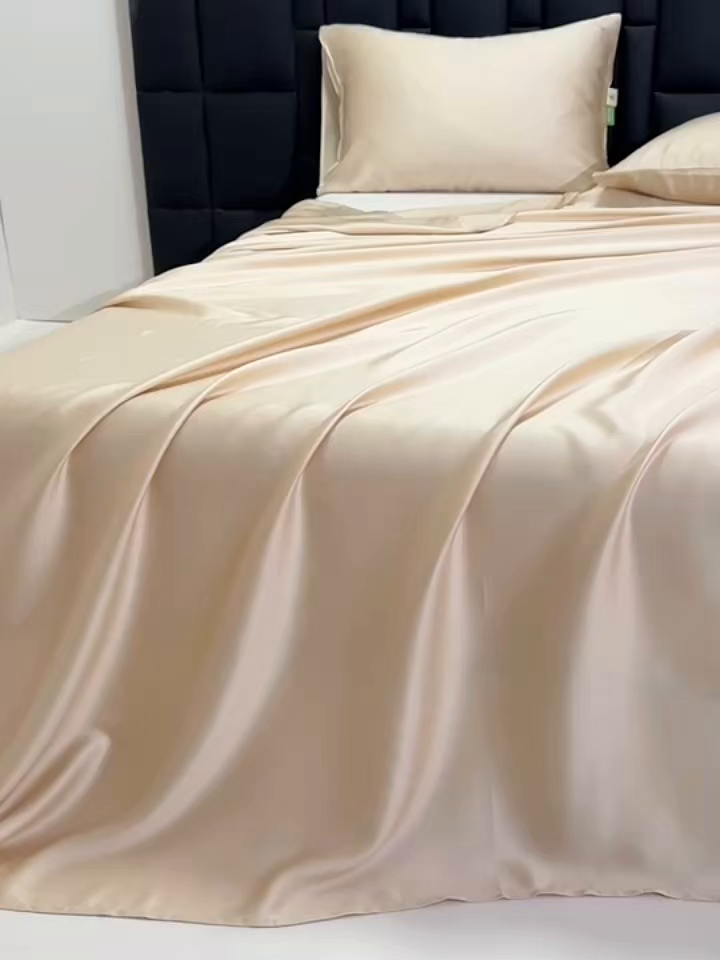 91家纺网 家纺一手货源 找家纺 眠博士 60S莱赛尔天丝纯色床单单品床单单件 60S天丝床单-浅茶色