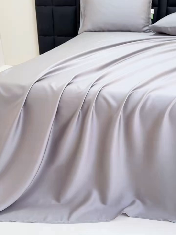 91家纺网 家纺一手货源 找家纺 眠博士 60S莱赛尔天丝纯色床单单品床单单件 60S天丝床单-烟灰