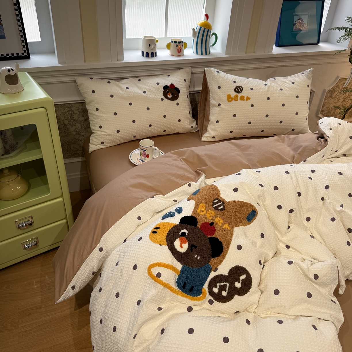 91家纺网 家纺一手货源 找家纺 （总）珺柔家纺 2026新款卡通华夫格毛巾绣四件套