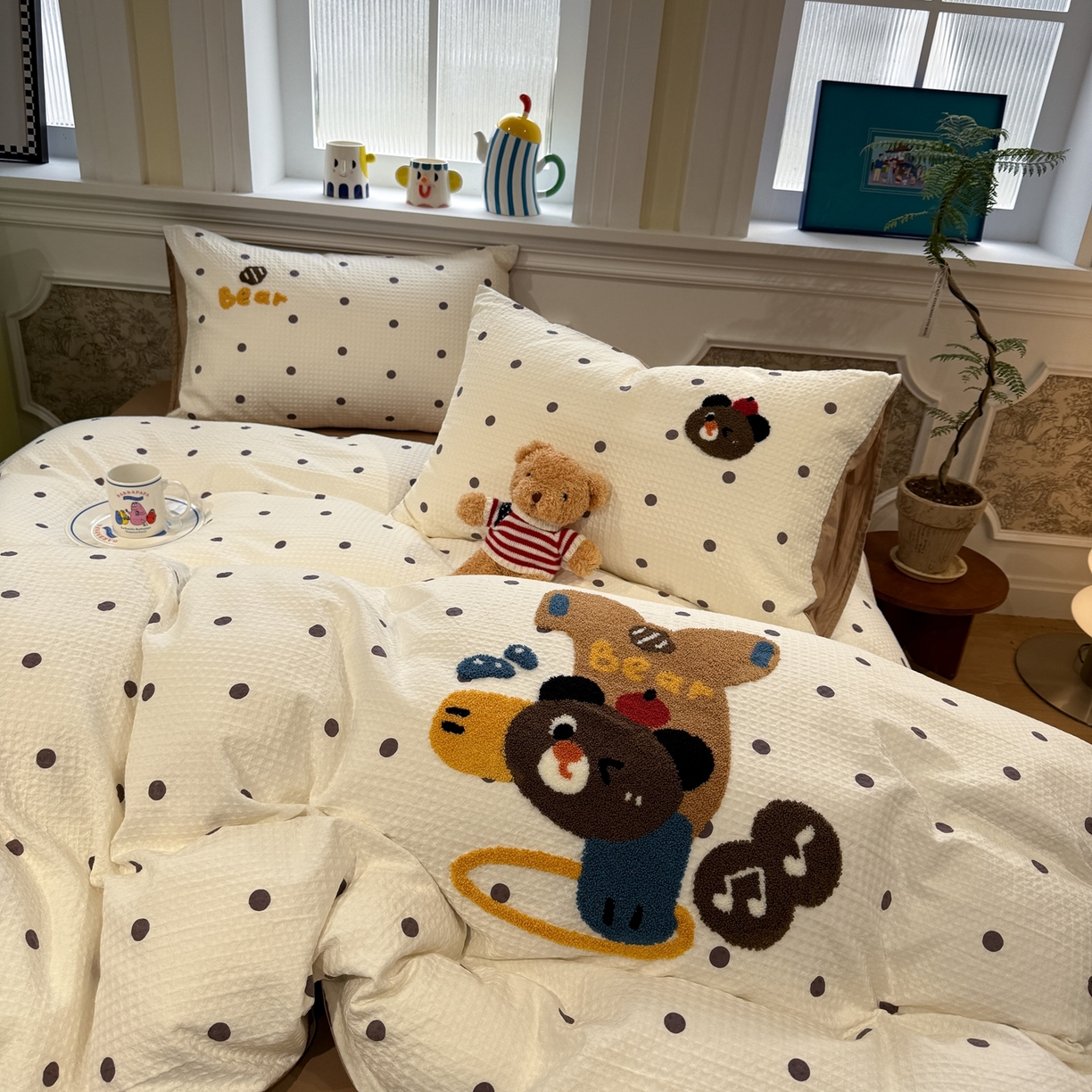 91家纺网 家纺一手货源 找家纺 （总）珺柔家纺 2026新款卡通华夫格毛巾绣四件套